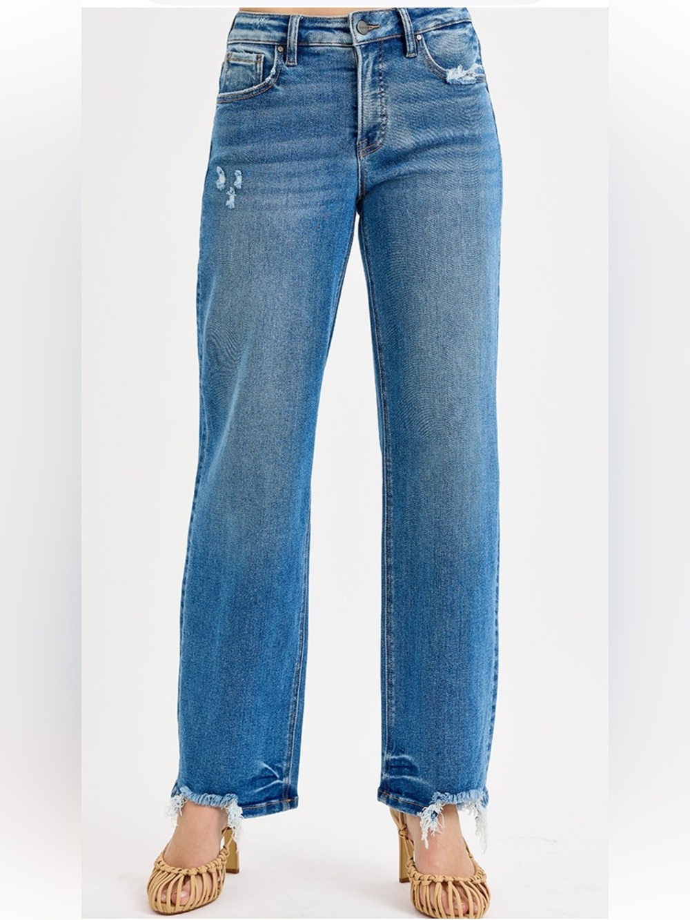 49 RISEN MID RISE BAGGY JEANS